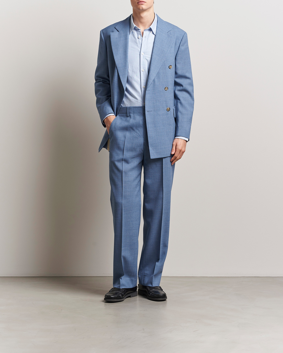 Mies | Housut | GANT | Mouline Wool Suit Trousers Salty Sea