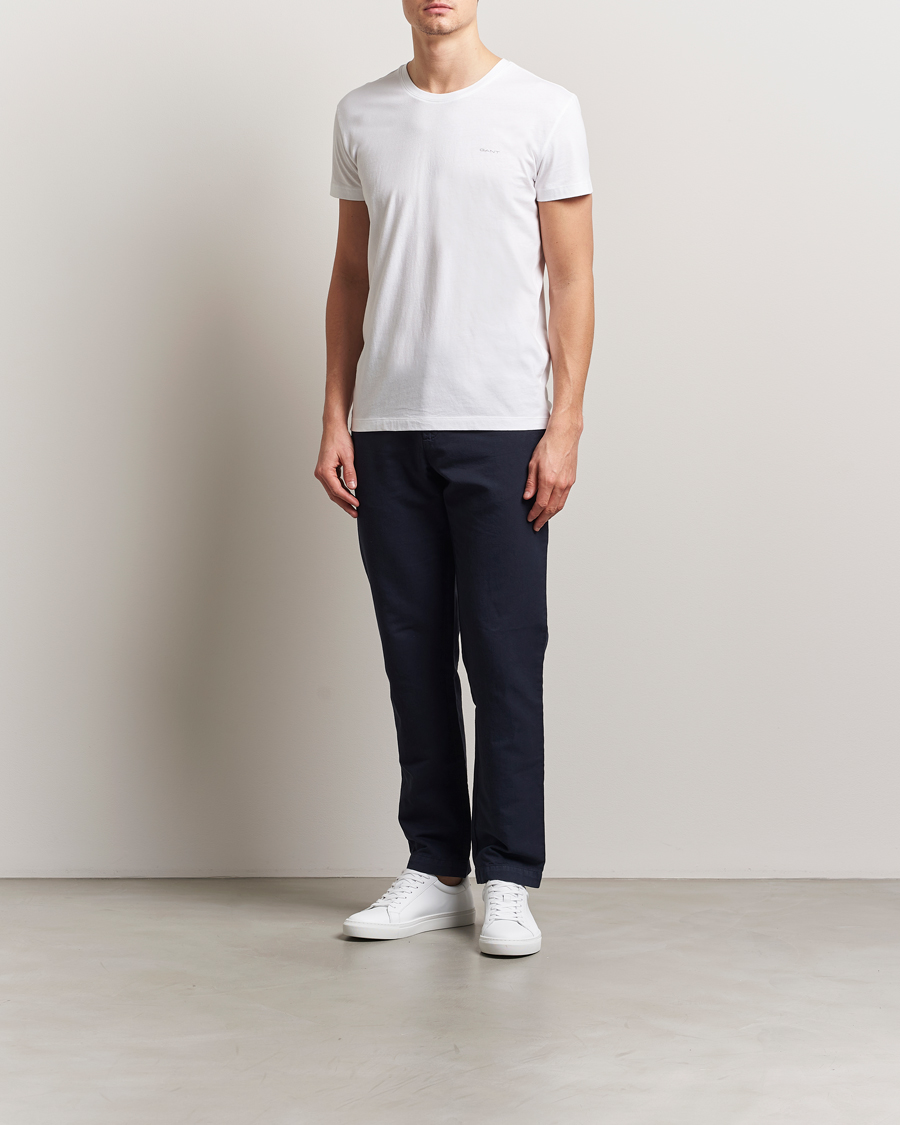 Mies | T-paidat | Gant | 2-Pack Crew Neck T-Shirt Navy/White