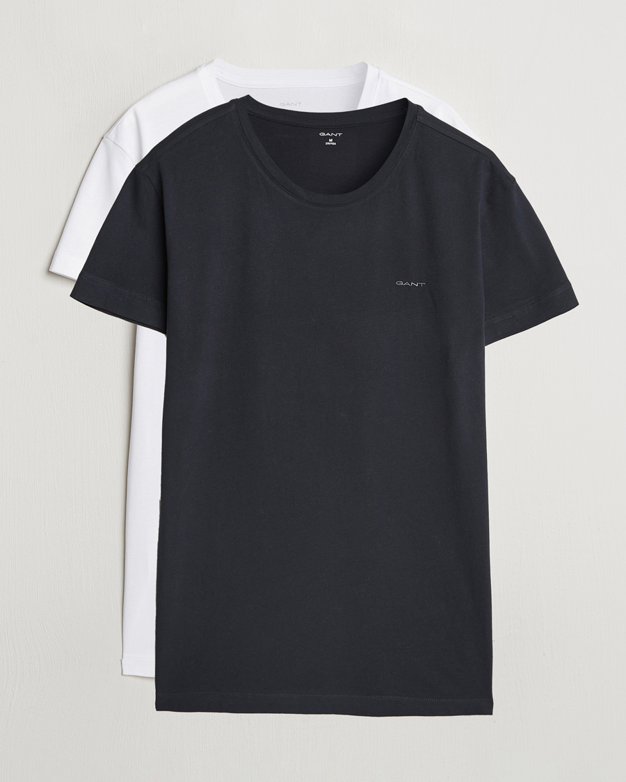 Mies | T-paidat | Gant | 2-Pack Crew Neck T-Shirt Black/White