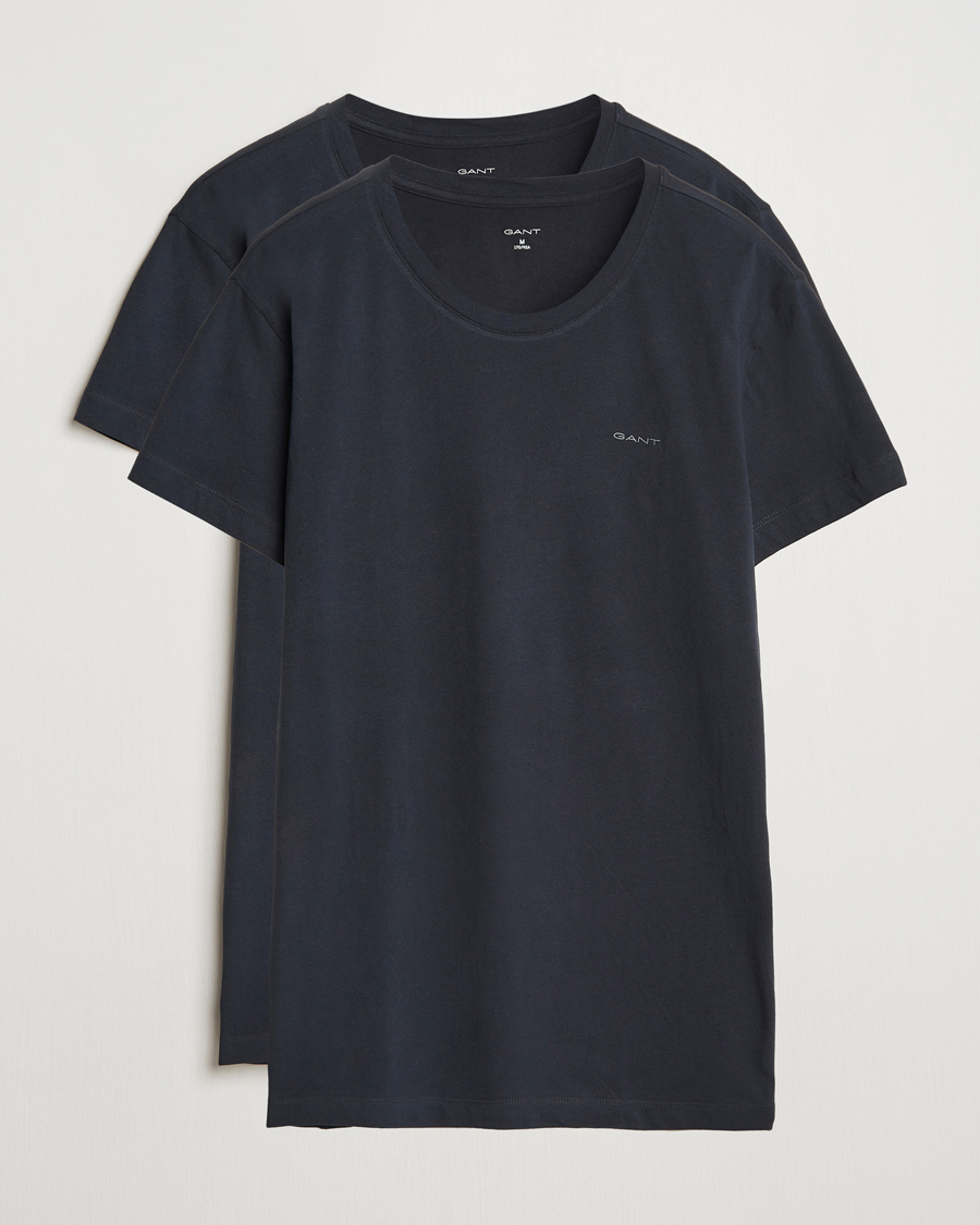 Mies | T-paidat | Gant | 2-Pack Crew Neck T-Shirt Black