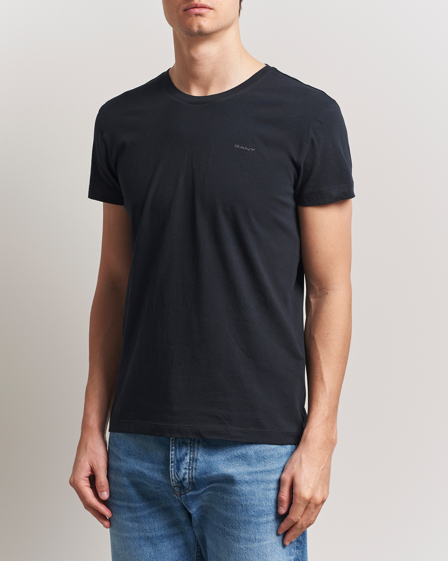 Mies | T-paidat | Gant | 2-Pack Crew Neck T-Shirt Black