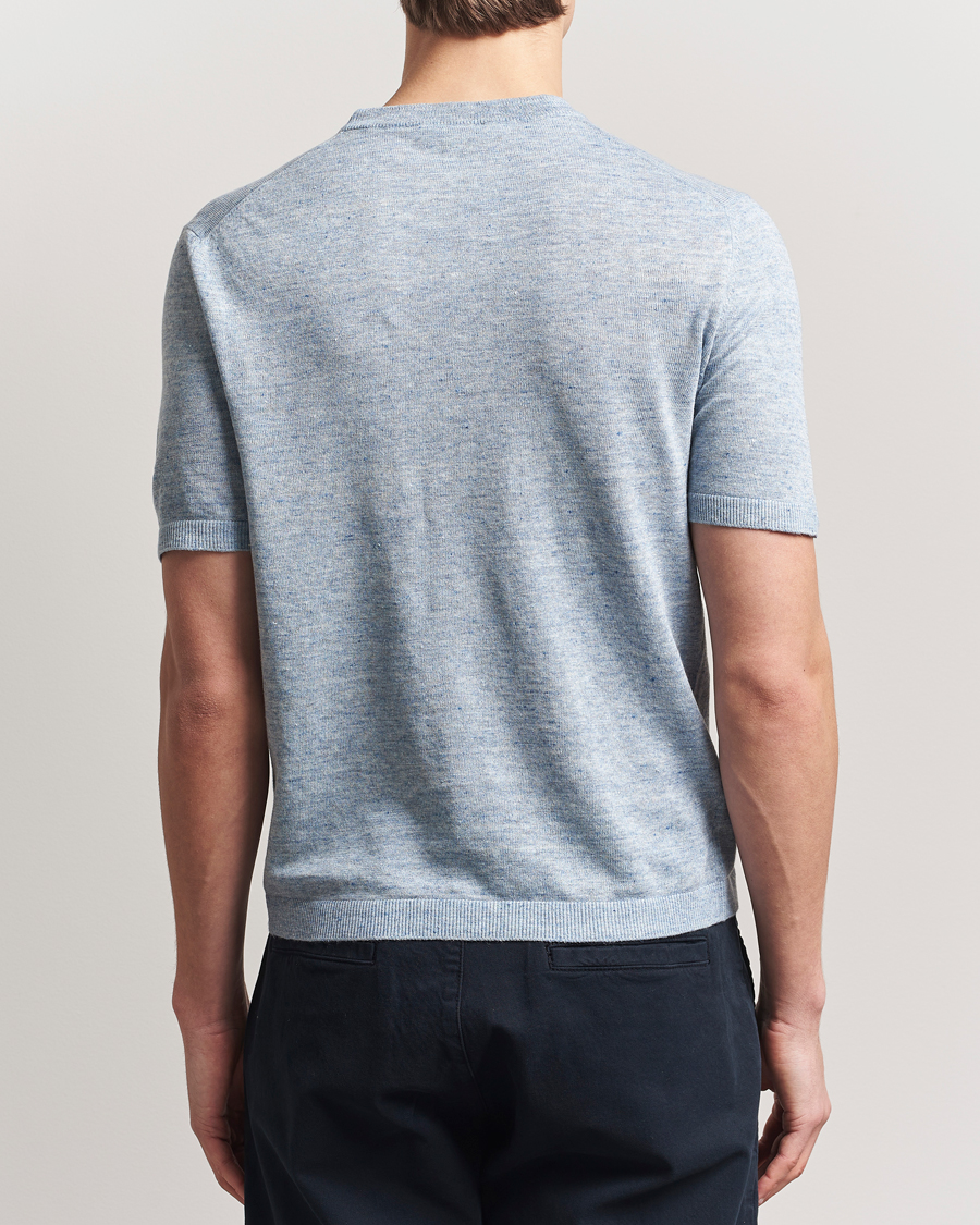 Mies | T-paidat | Altea | Cotton/Linen Short Sleeve T-Shirt Light Blue