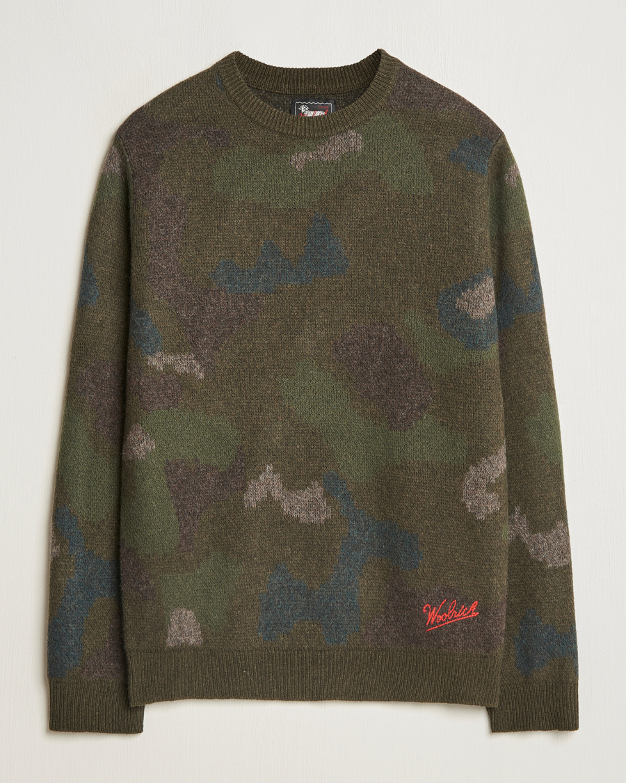 Mies | Puserot | Woolrich | Lambswool Crewneck by Todd Snyder Green Camo