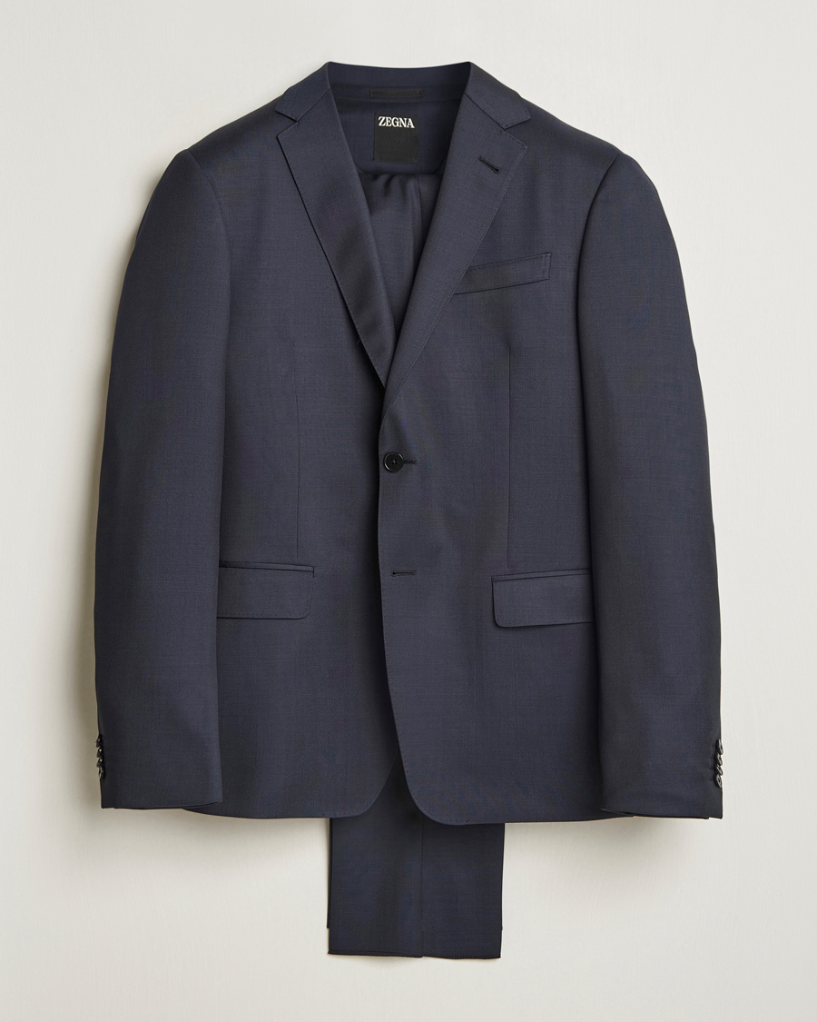Mies | Puvut | Zegna | Tailored Wool Suit Navy