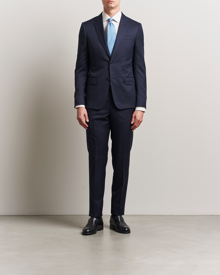 Mies | Puvut | Zegna | Tailored Wool Suit Navy Stripe