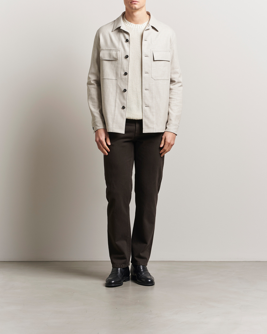 Mies | Kauluspaidat | Zegna | Wool/Linen Shirt Jacket Beige