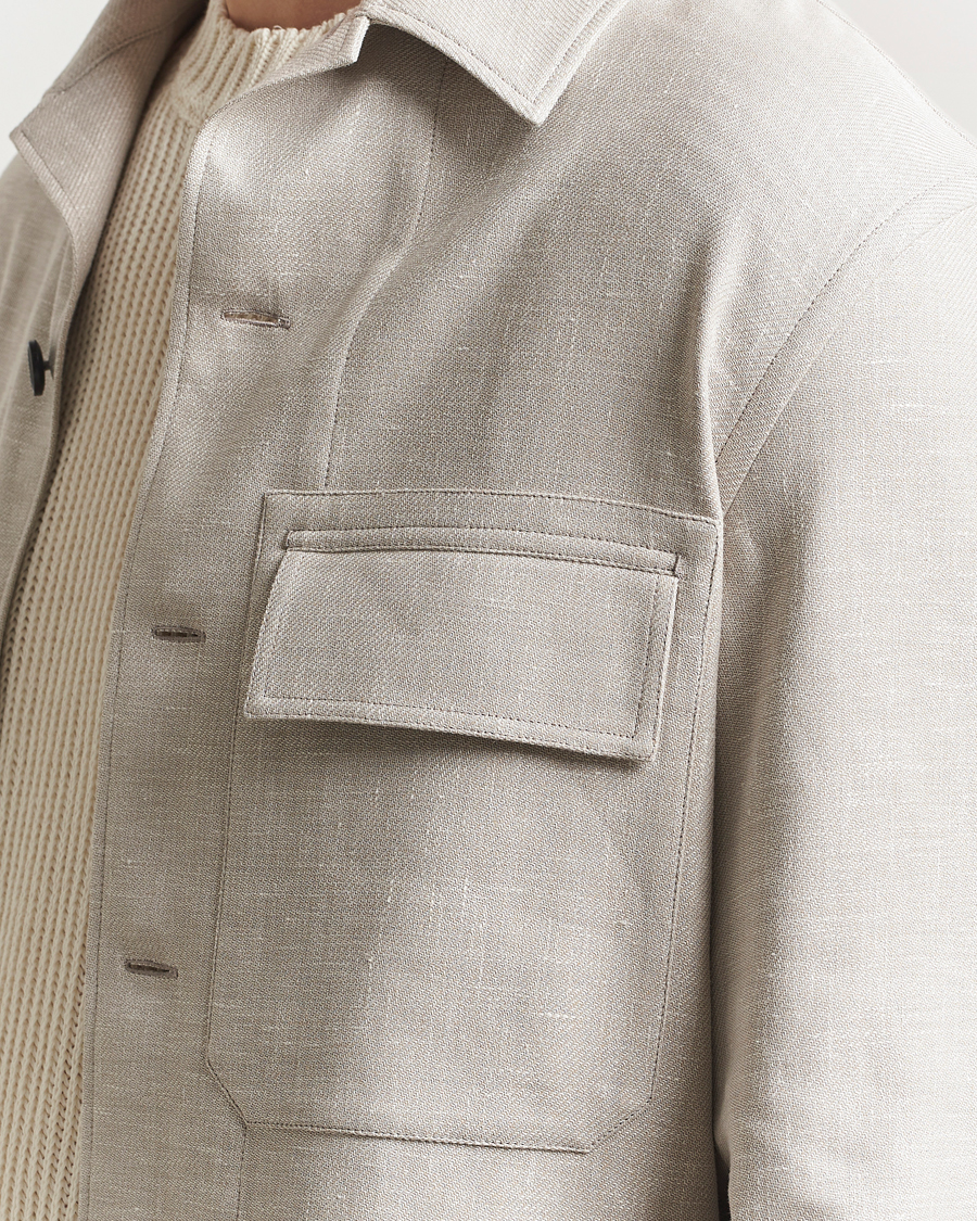 Mies | Kauluspaidat | Zegna | Wool/Linen Shirt Jacket Beige
