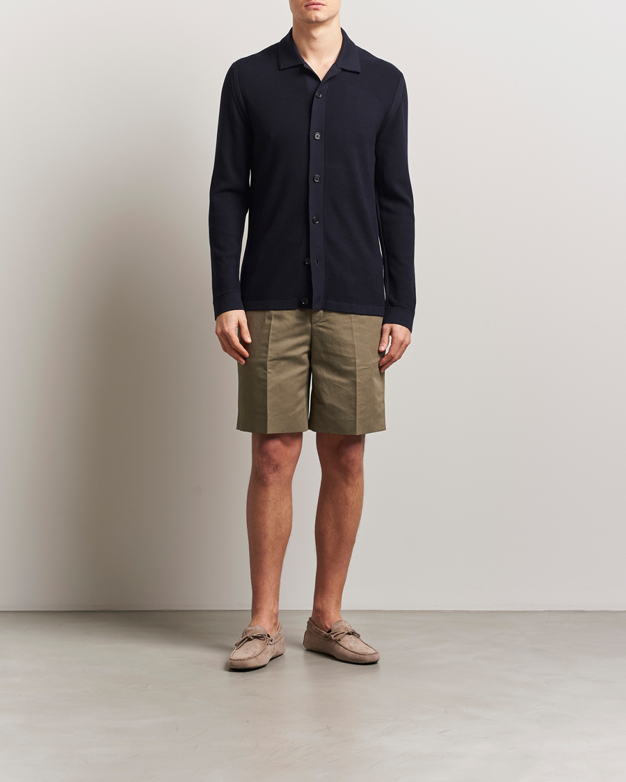 Mies | Puserot | Zegna | Structured Wool Cardigan Navy