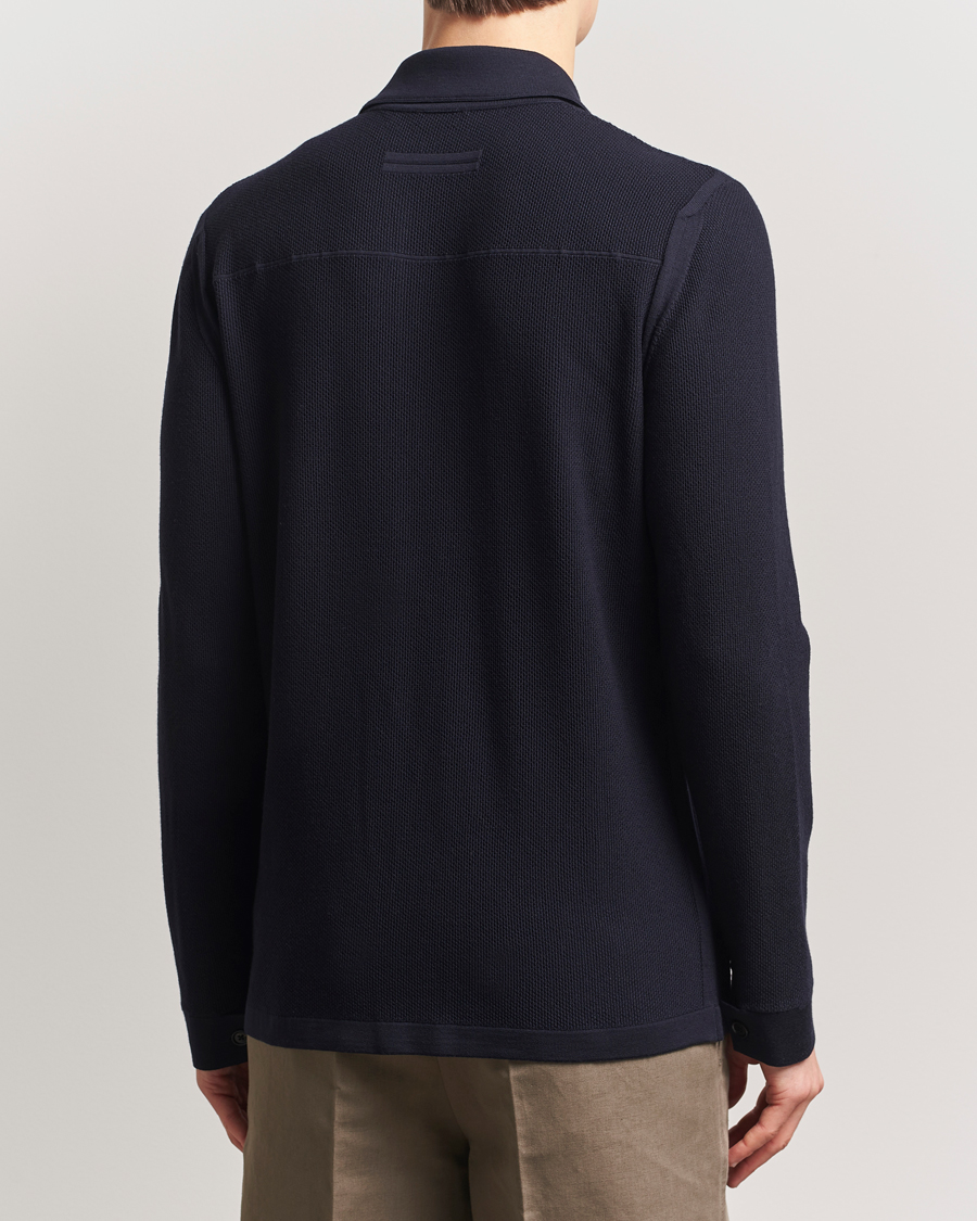 Mies | Puserot | Zegna | Structured Wool Cardigan Navy