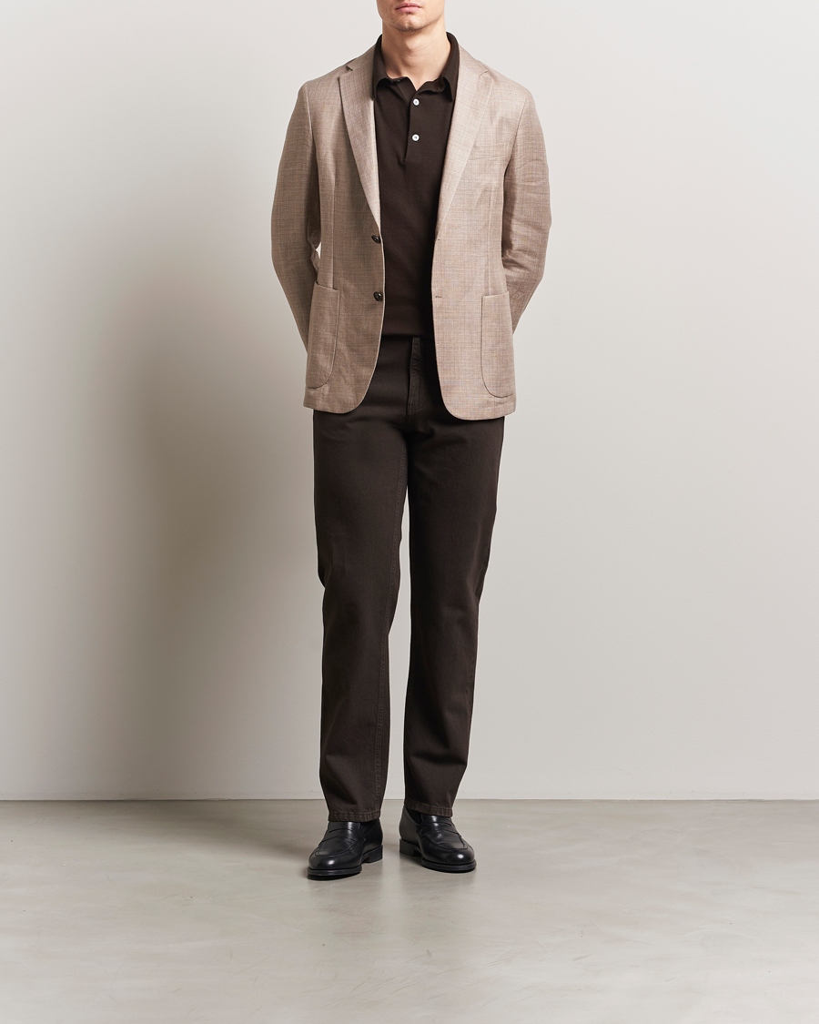 Mies | Housut | Zegna | 5-Pocket Marbled Denim Pants Brown