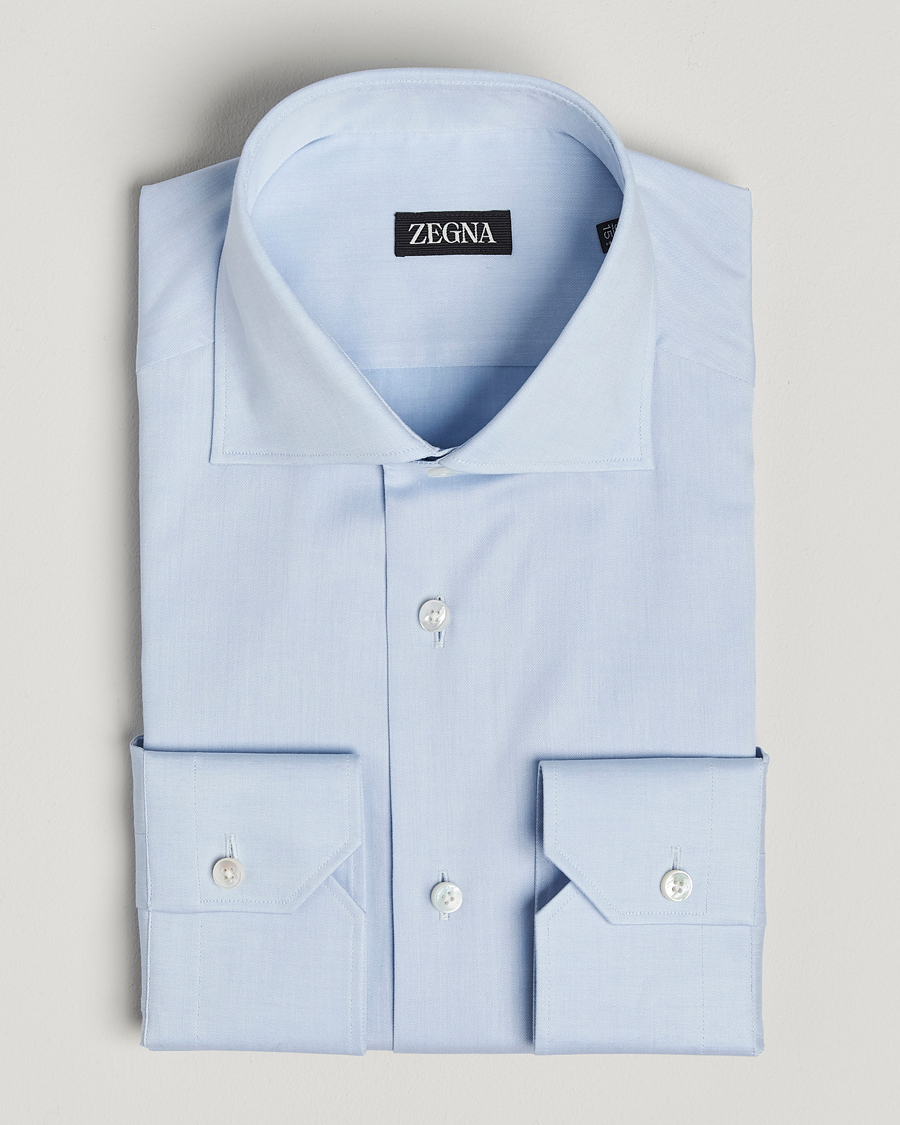 Mies | Kauluspaidat | Zegna | Slim Fit Cotton Dress Shirt Light Blue