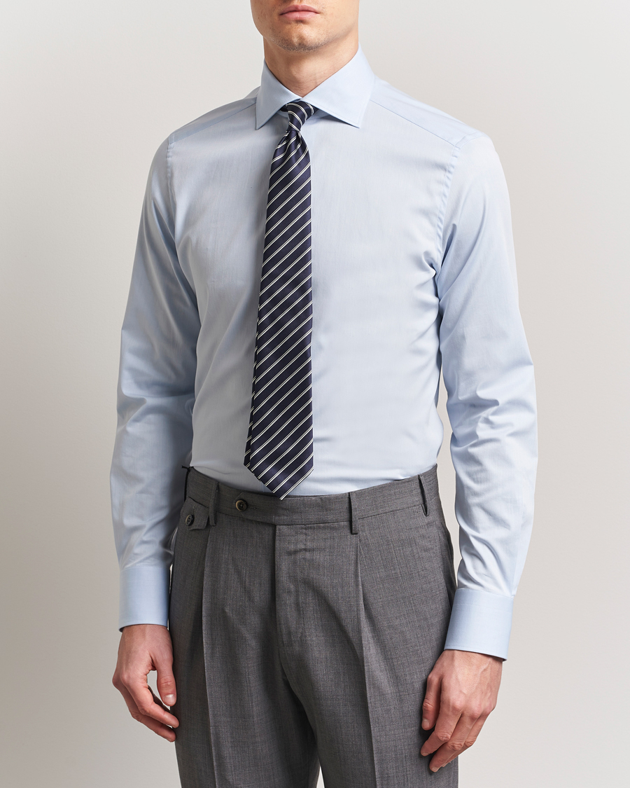 Mies | Kauluspaidat | Zegna | Slim Fit Cotton Dress Shirt Light Blue