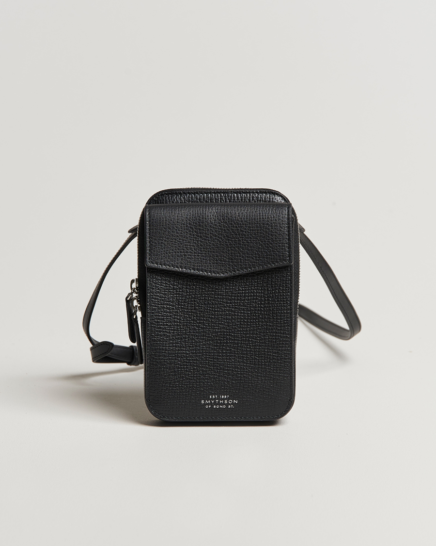 Mies | Smythson Ludlow Crossbody Pouch Black | Smythson | Ludlow Crossbody Pouch Black