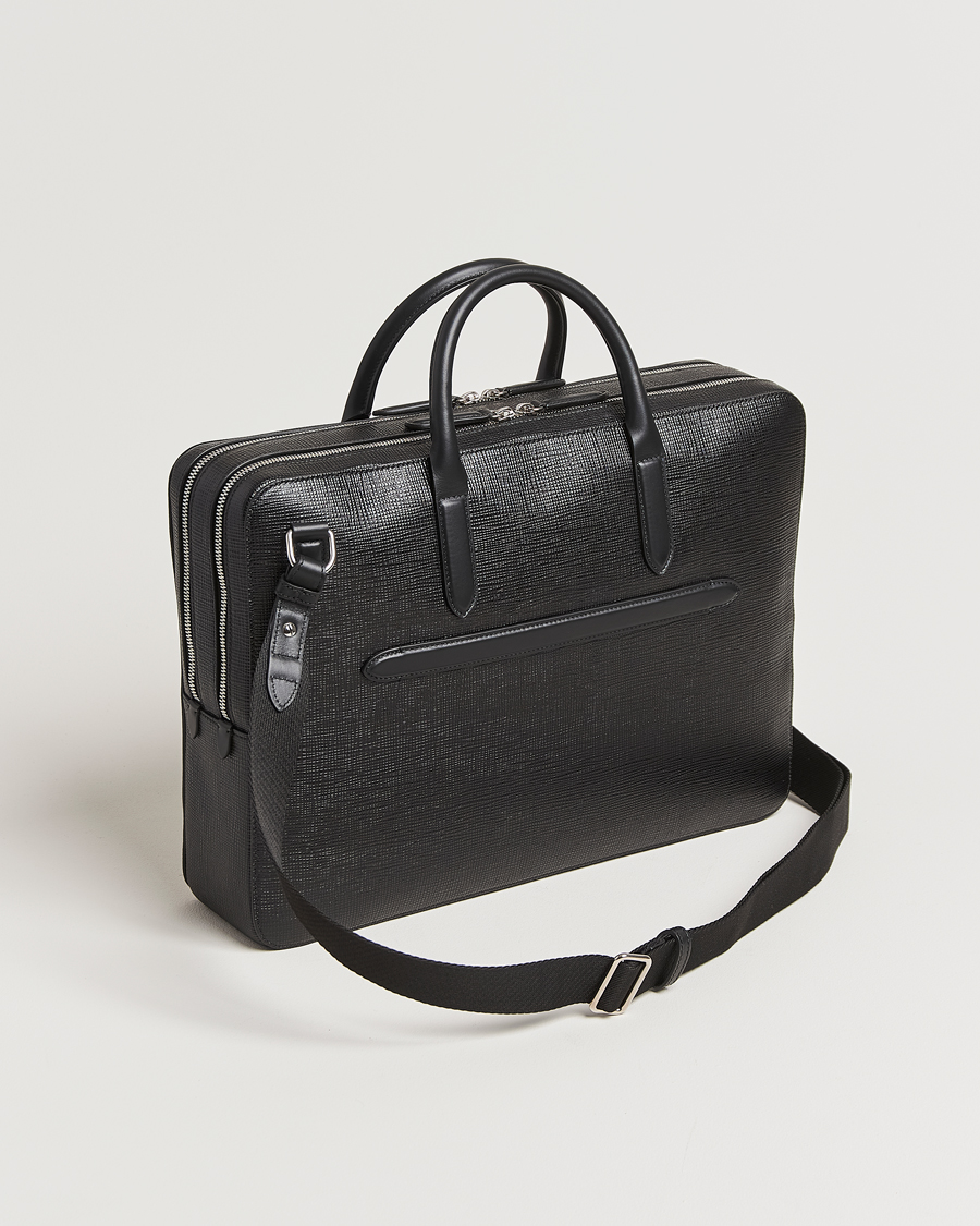 Mies | Laukut | Smythson | Panama Large Lightweight Briefcase Black