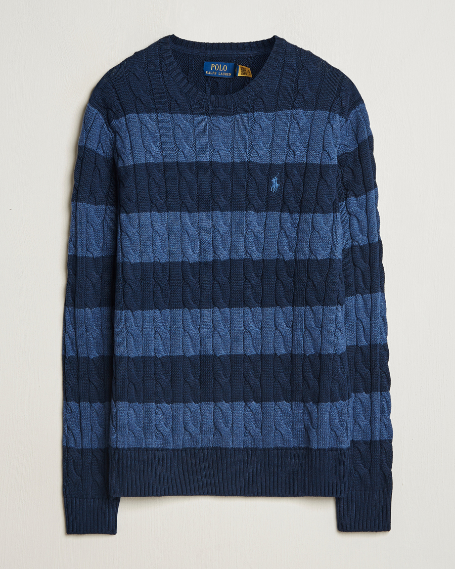 Mies | Puserot | Polo Ralph Lauren | Striped Cotton Sweater Navy Combo