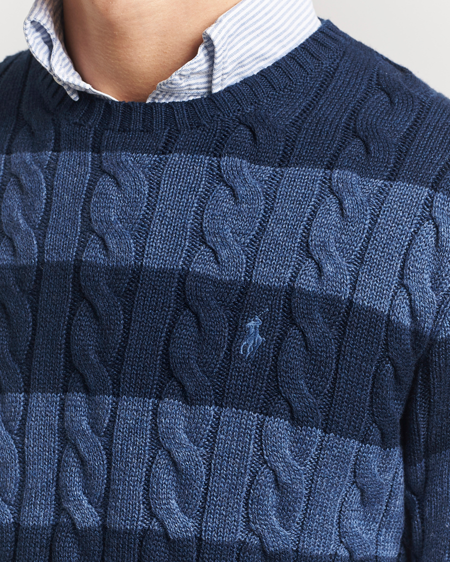 Mies | Puserot | Polo Ralph Lauren | Striped Cotton Sweater Navy Combo