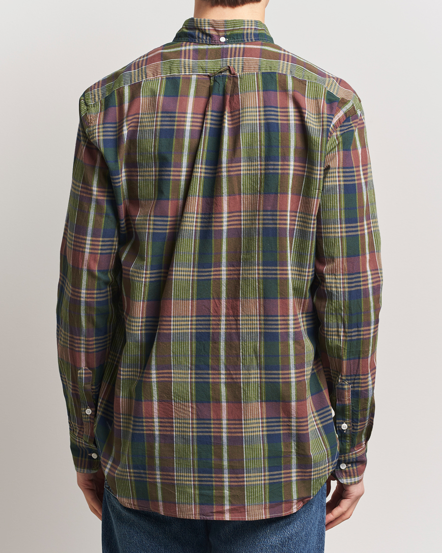 Mies | Kauluspaidat | Gitman Vintage | Button Down Indian Madras Shirt Olive Check