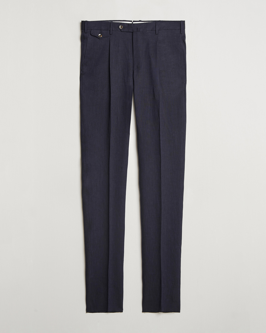 Mies | Housut | PT01 | Gentleman Fit Linen Trousers Navy