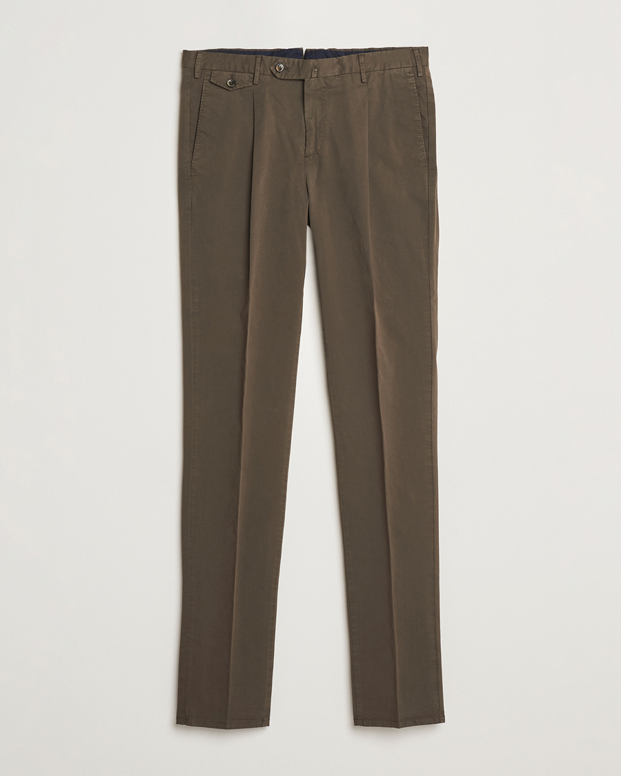 Mies | Housut | PT01 | Gentleman Fit Cotton/Stretch Trousers Brown