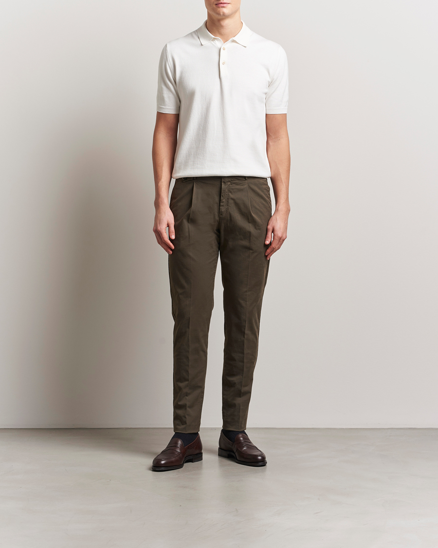 Mies | Housut | PT01 | Gentleman Fit Cotton/Stretch Trousers Brown