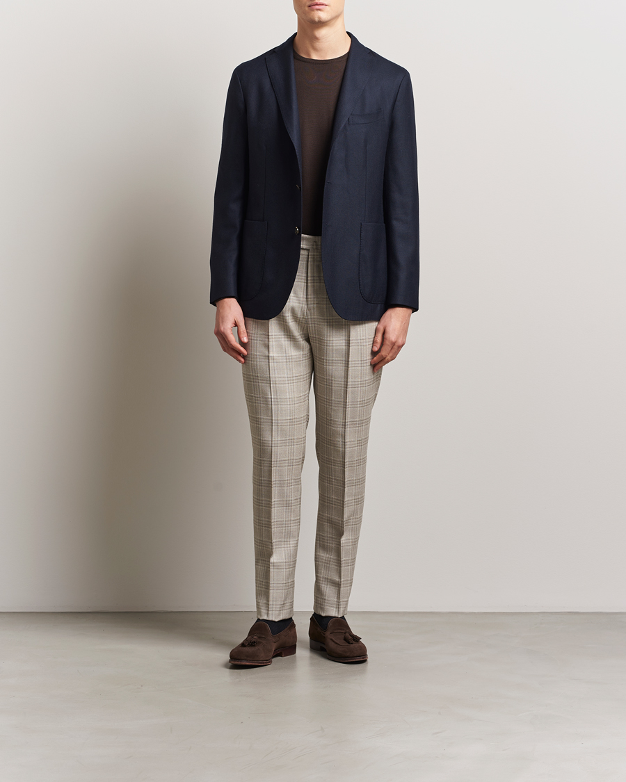 Mies | Housut | PT01 | Gentleman Fit Check Wool Trousers Beige