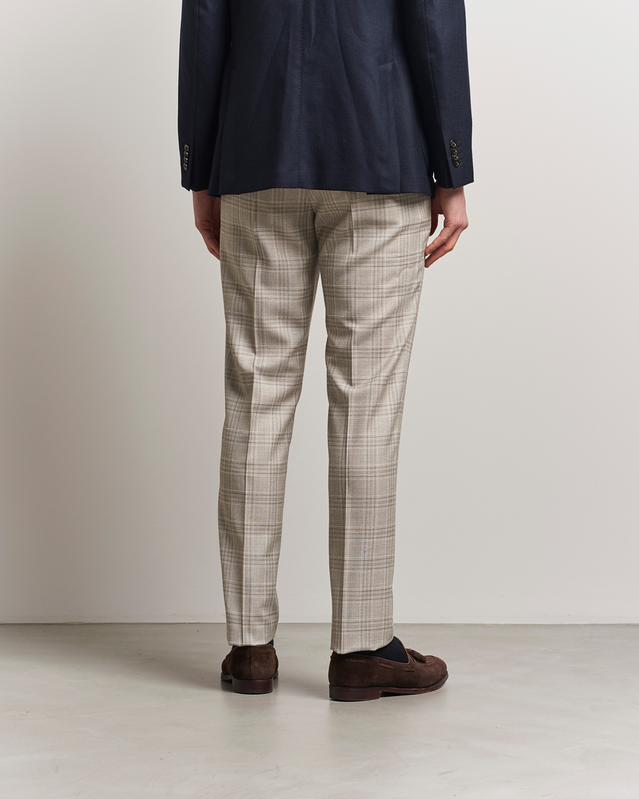 Mies | Housut | PT01 | Gentleman Fit Check Wool Trousers Beige