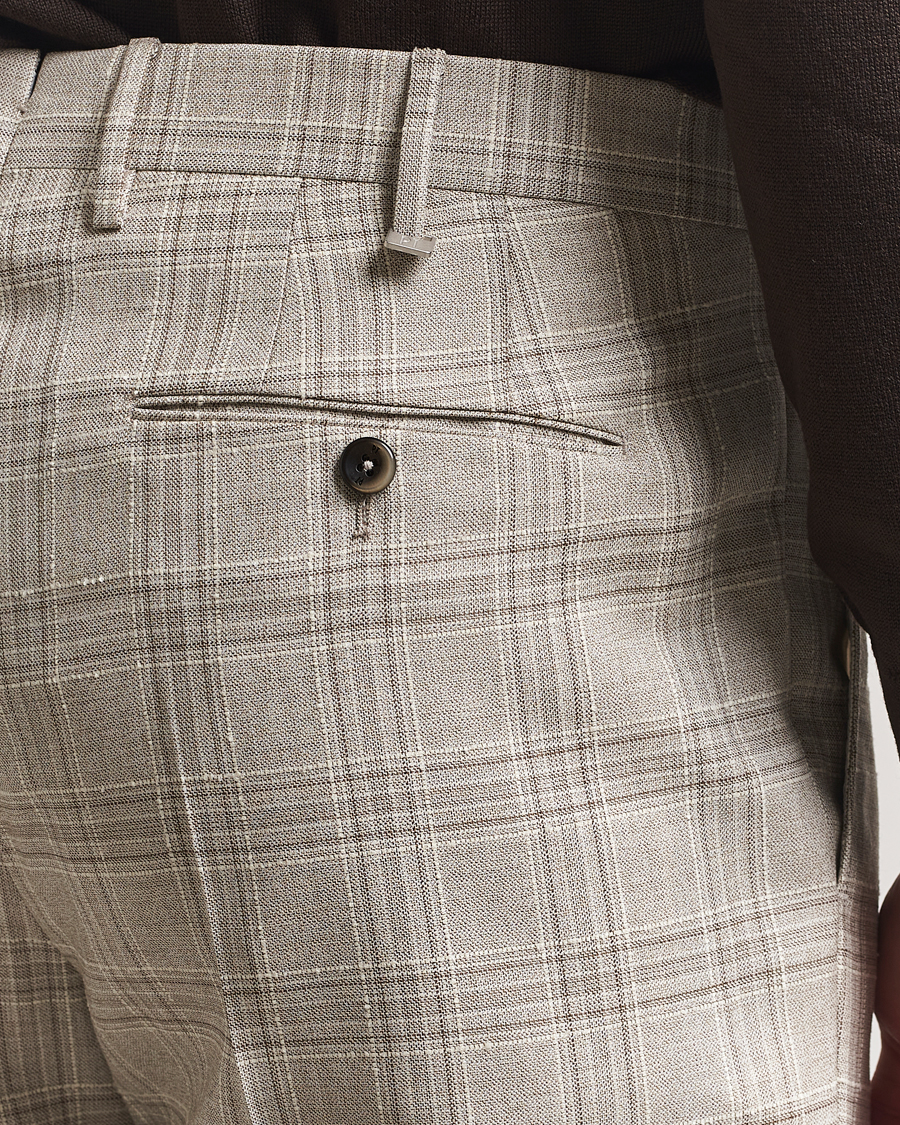 Mies | Housut | PT01 | Gentleman Fit Check Wool Trousers Beige
