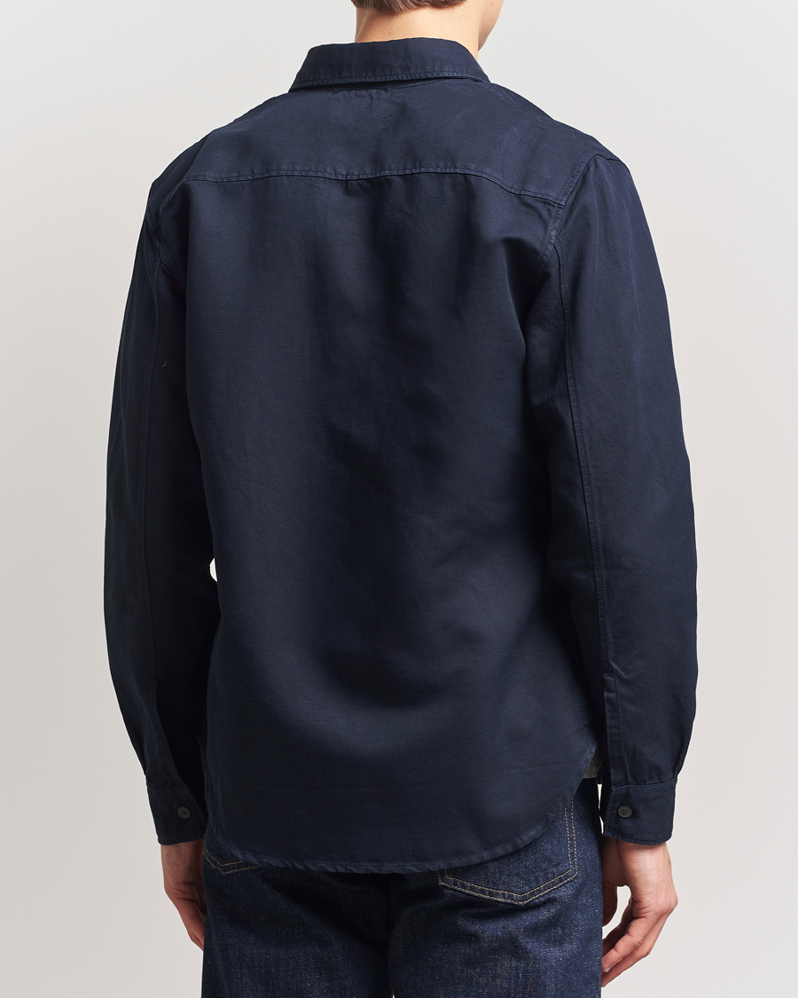 Mies | Kauluspaidat | C.P. Company | Cotton/Linen Pocket Overshirt Navy
