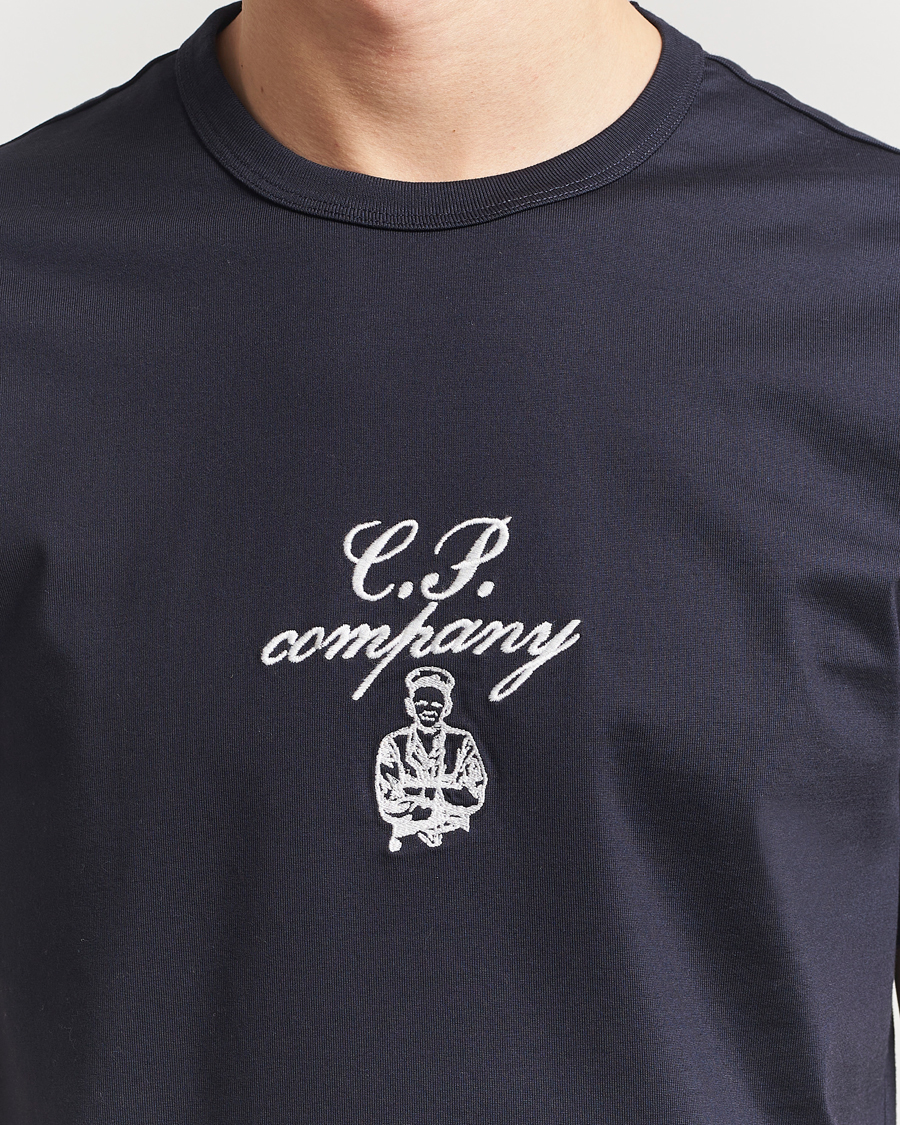 Mies | T-paidat | C.P. Company | Mercerized Heavy Cotton Chest Logo T-Shirt Navy