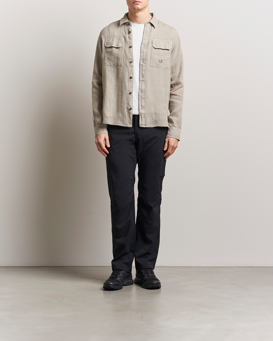 Mies | Kauluspaidat | C.P. Company | Long Sleeve Linen Shirt Taupe