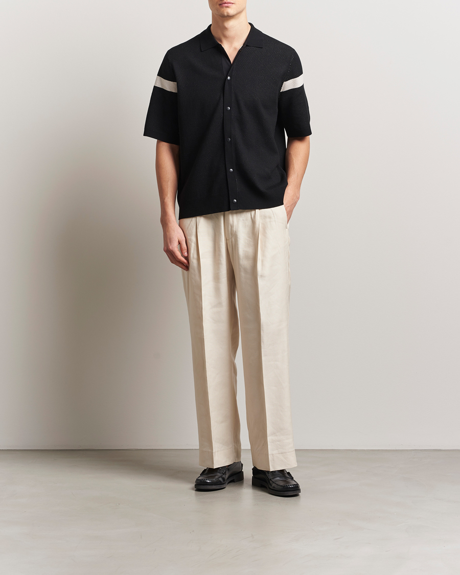 Mies | Kauluspaidat | J.Lindeberg | Rayne Short Sleeve Knitted Shirt Black
