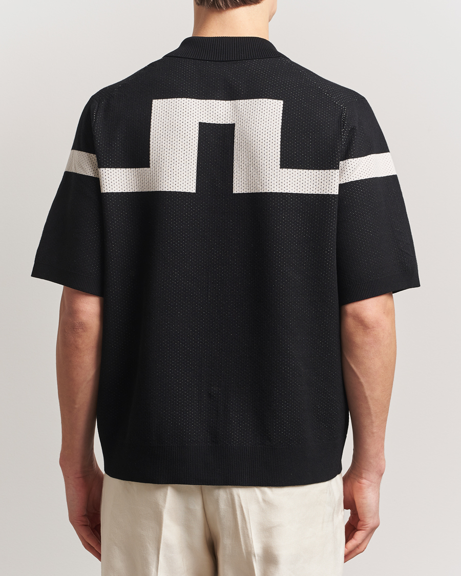 Mies | Kauluspaidat | J.Lindeberg | Rayne Short Sleeve Knitted Shirt Black