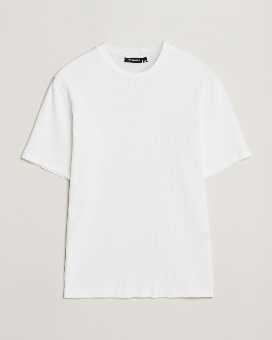 Mies | T-paidat | J.Lindeberg | Rob Slim Rib T-Shirt White