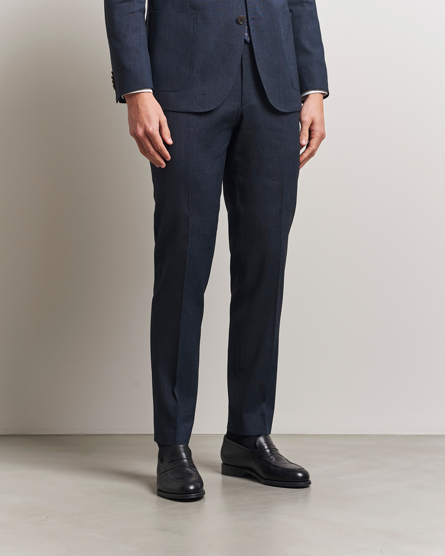Mies | Housut | Morris | Heritage Linen Suit Trousers Navy
