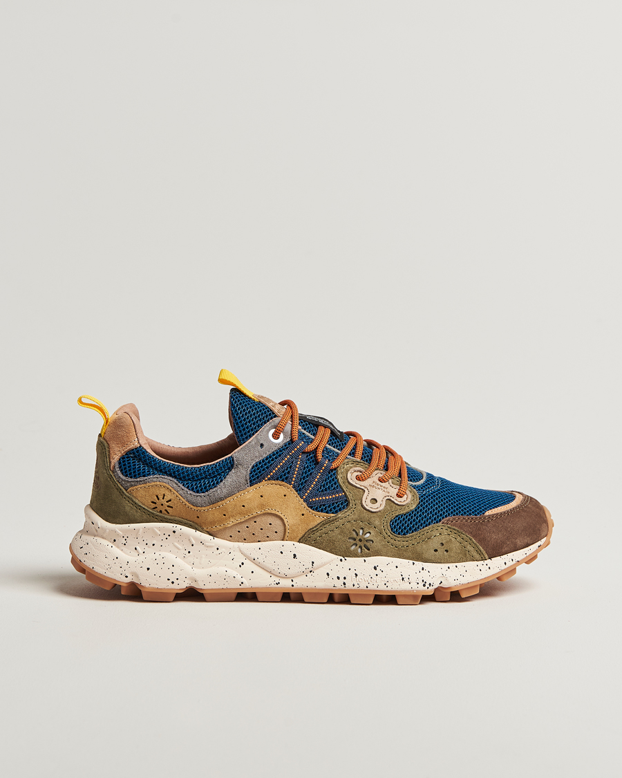 Mies | Flower Mountain Yamano 3 Suede/Nylon Mesh Sneaker Green/Brown/Blue | Flower Mountain | Yamano 3 Suede/Nylon Mesh Sneaker Green/Brown/Blue