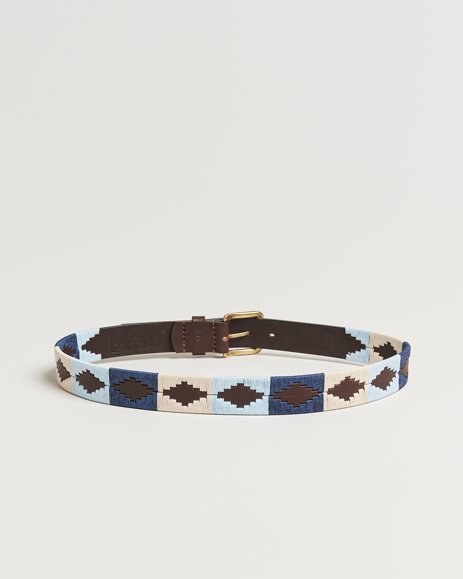 Mies | Vyöt | Pampeano | Sereno Hand Stitched Classic Leather Belt 3,5cm Blue