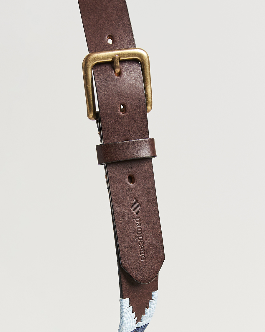 Mies | Vyöt | Pampeano | Sereno Hand Stitched Classic Leather Belt 3,5cm Blue