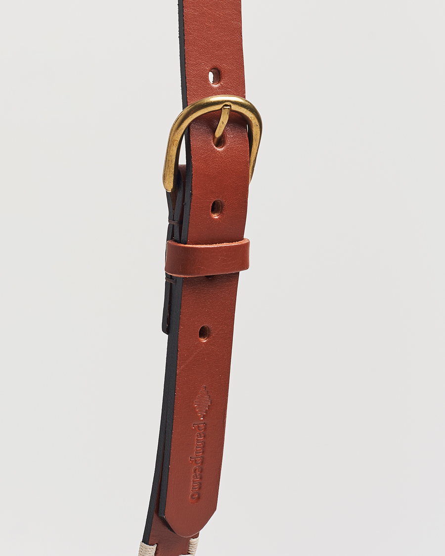 Mies | Vyöt | Pampeano | Skinny Hand Stitched Leather Belt 2,5cm Brown