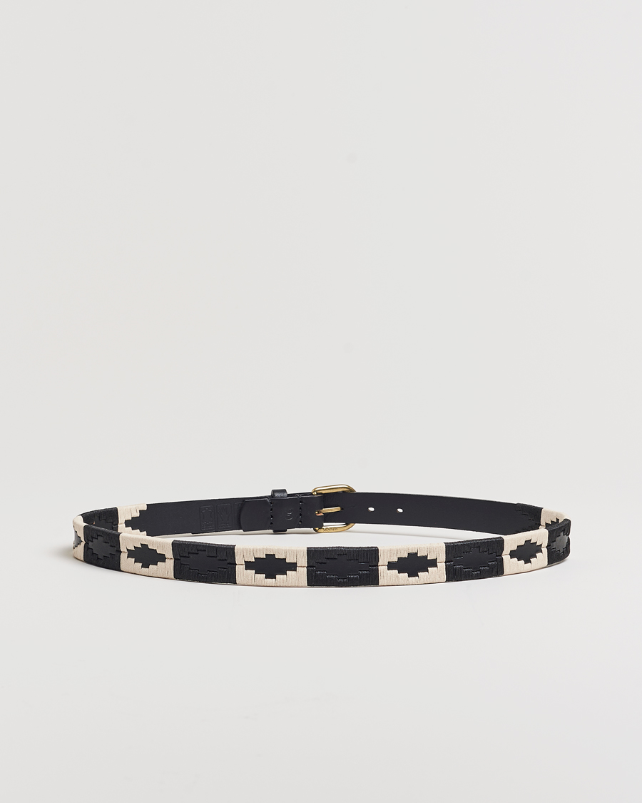 Mies | Vyöt | Pampeano | Skinny Hand Stitched Leather Belt 2,5cm Black