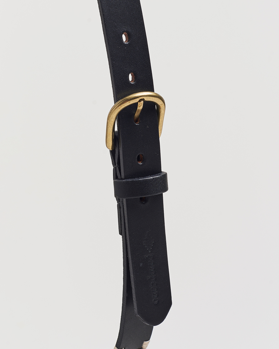 Mies | Vyöt | Pampeano | Skinny Hand Stitched Leather Belt 2,5cm Black