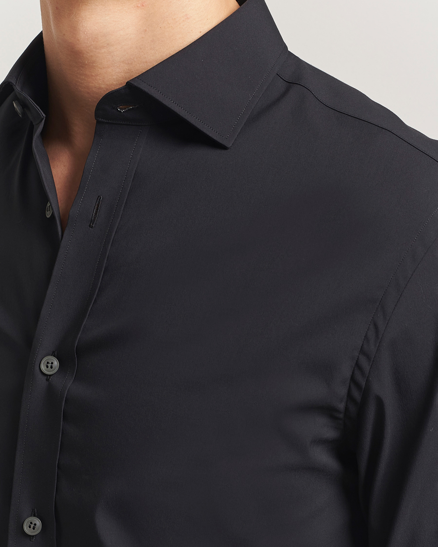 Mies | Kauluspaidat | Tiger of Sweden | Adley Slim Fit Cut Away Shirt Black