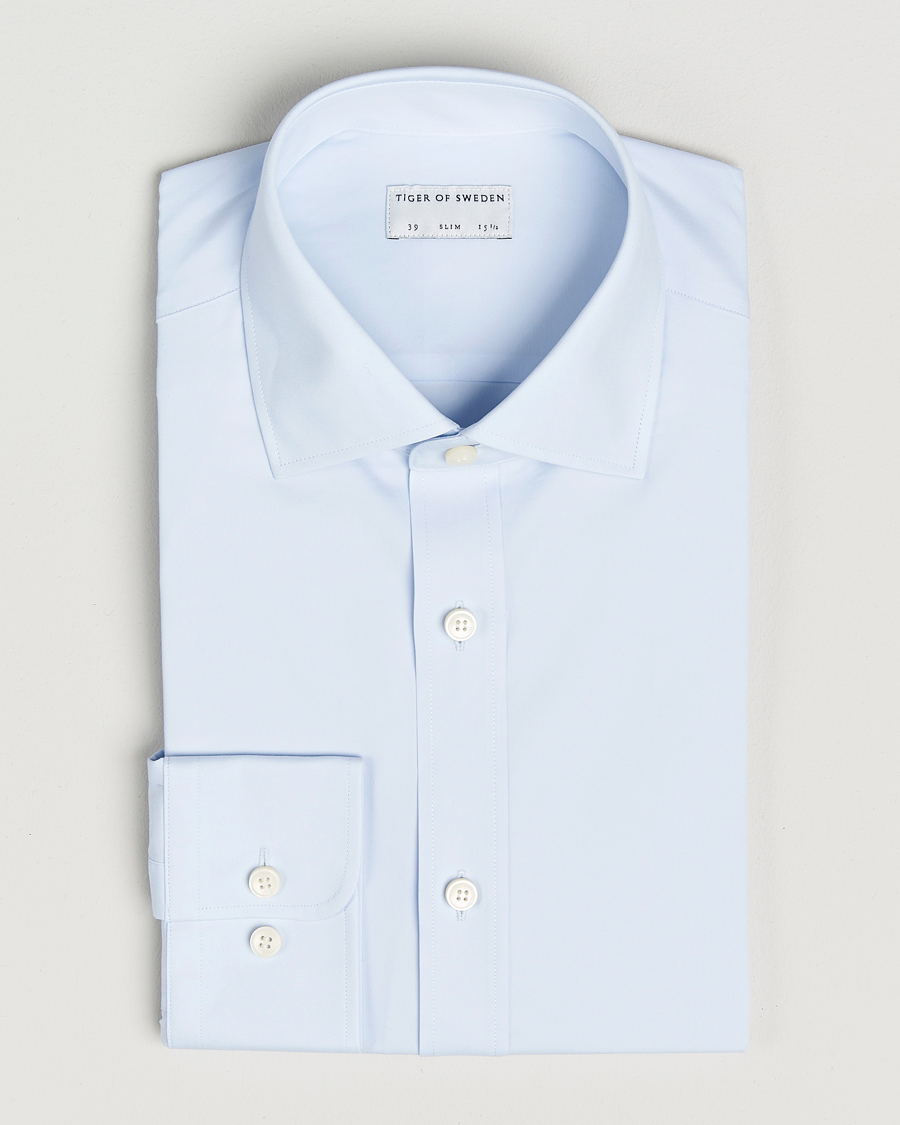 Mies | Kauluspaidat | Tiger of Sweden | Adley Slim Fit Cut Away Shirt Light Blue