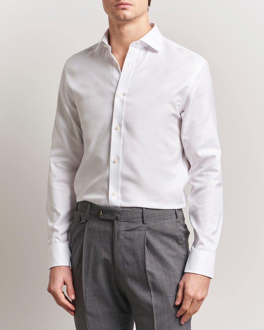 Mies | Kauluspaidat | Tiger of Sweden | Adley Structured Slim Fit Cut Away Shirt White