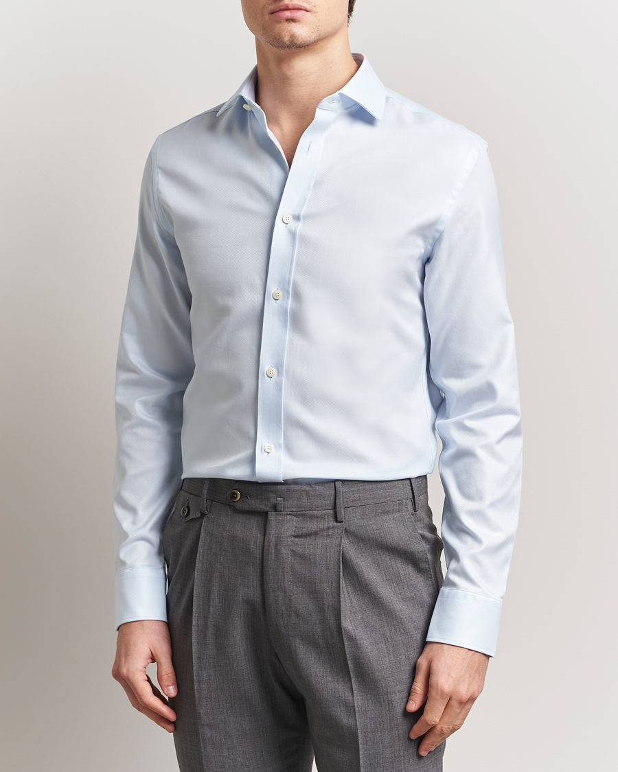 Mies | Kauluspaidat | Tiger of Sweden | Adley Structured Slim Fit Cut Away Shirt Light Blue