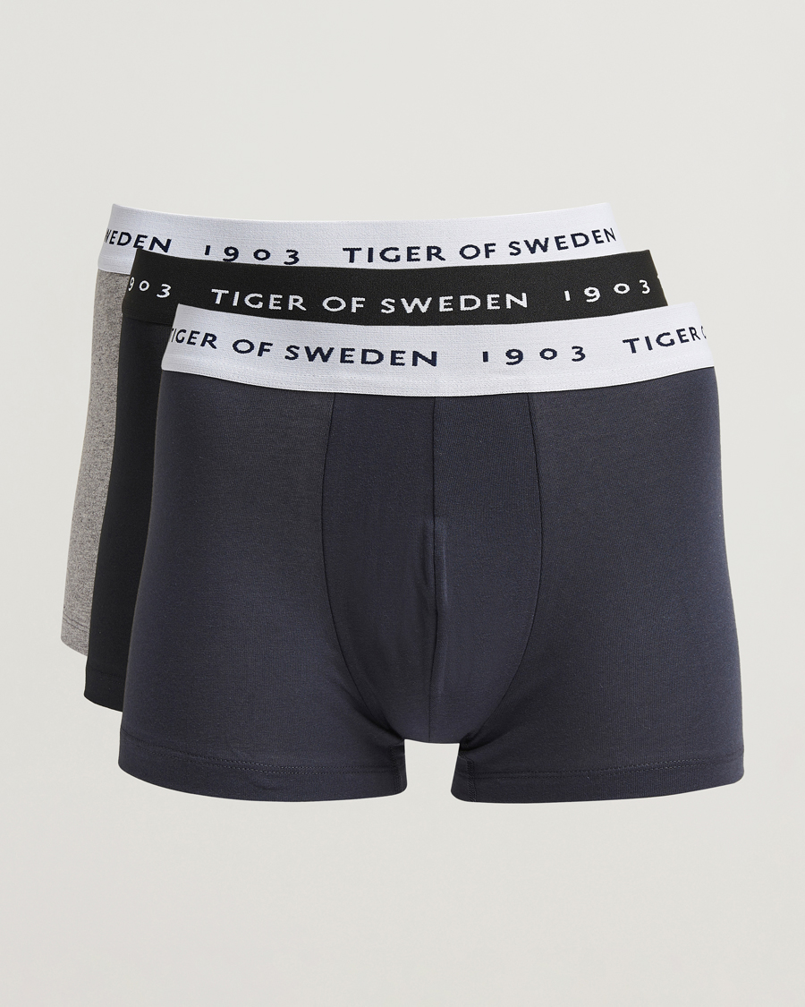 Mies | Alusvaatteet | Tiger of Sweden | Hermod Cotton 3-Pack Boxer Brief Black/Navy/Grey