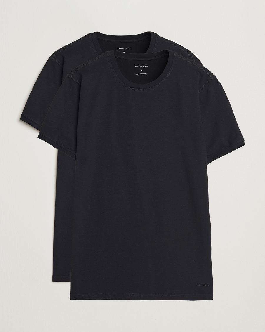 Mies | T-paidat | Tiger of Sweden | Heimdal 2-Pack Crew Neck T-Shirt Black