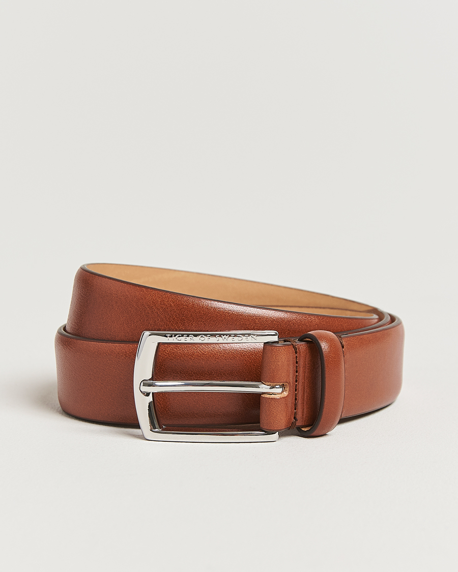 Mies | Vyöt | Tiger of Sweden | Asenby Leather 3 cm Belt Cognac