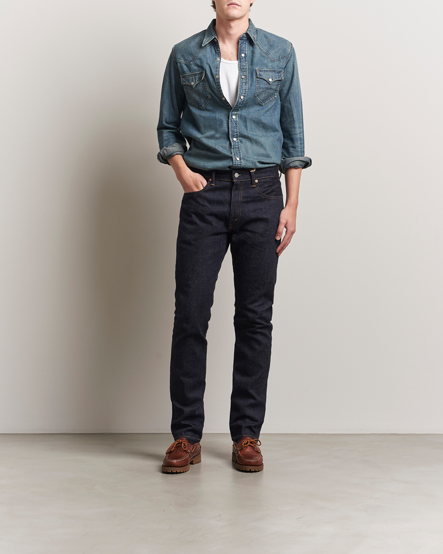 Mies | Farkut | RRL | Slim Fit 5-Pocket Denim East/West Rinse