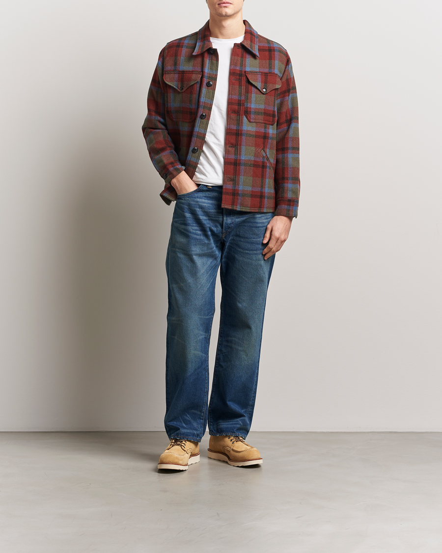 Mies | Takit | RRL | Ace Cruiser Unlined Jacket Maroon Plaid