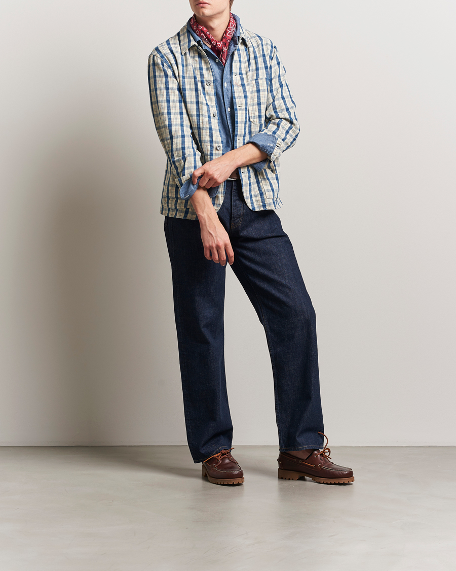 Mies | Takit | RRL | Norfolk Shirt Jacket Indigo/Cream Plaid